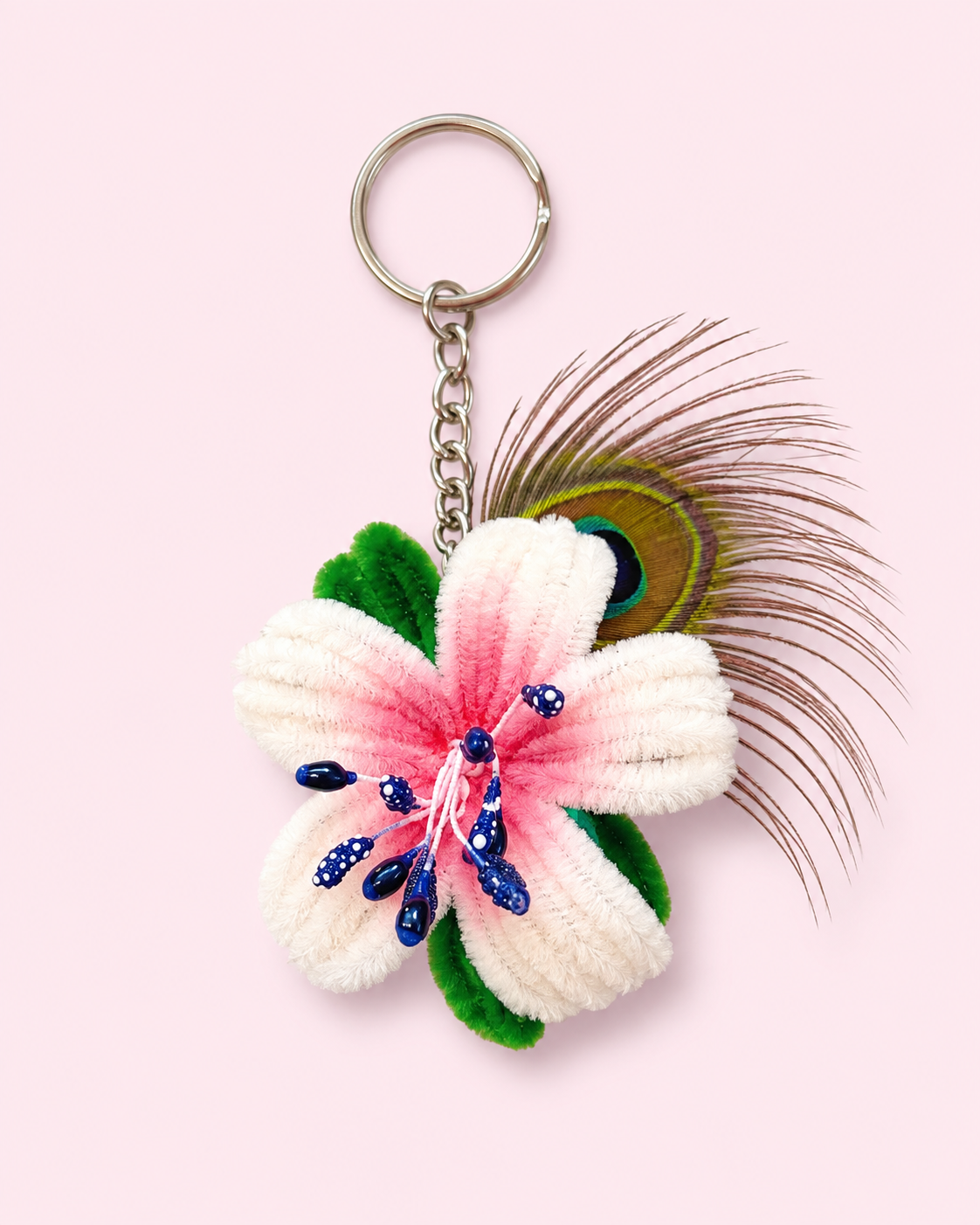 Pink bloom ponytail tie